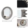 Vintage Wood Round Hanging Gear Shape Heavy Decorative Mirror For Bathroom Living Room Entryway