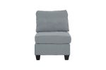 Living Room Furniture Armless Chair Linen Like Fabric 1pc Cushion Armless Chair Wooden Legs