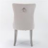 Collection Modern, High-end Tufted Solid Wood Contemporary Velvet Upholstered Dining Chair Nailhead Trim 2-Pcs Set