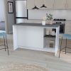Kitchen Island Padua, Four Open Shelves