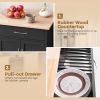 Rolling Kitchen Island Cart with Drawer and Towel Rack