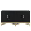 U_STYLE Distinctive Features of Four-Door Sideboard with Metal and Cross-Leg Design,Suitable for Living Rooms,Entrance and Study