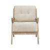 Modern Tufted Back Accent Chair Antique Finish Solid Rubberwood Unique Design Furniture