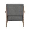 Modern Tufted Back Accent Chair Antique Finish Solid Rubberwood Unique Design Furniture