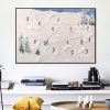 Handmade Oil Painting Original Abstract Snowy Mountain Landscape Oil Painting on Canvas Modern Ski Sport Painting Texture Acrylic Wall Art Living Room