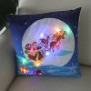 Enchanting Festive LED Christmas Santa Pillow Cushion Cover - Battery Powered
