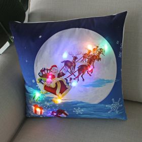 Enchanting Festive LED Christmas Santa Pillow Cushion Cover - Battery Powered (Option: A)
