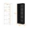 Sutton 5 Shelves Bookcase with Modern Storage Shelves