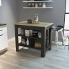 Rockaway 3-Shelf Kitchen Island