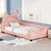 Kawaii Twin Size Upholstered Daybed with Cartoon Animal Ears