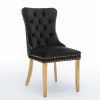 Collection Modern, High-end Tufted Solid Wood Contemporary Velvet Upholstered Dining Chair Nailhead Trim 2-Pcs Set