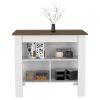 Cala Kitchen Island, Four Legs, Three Shelves