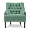 Modern Traditional Accent Chair Button Tufted Textured Fabric Upholstery Solid Wood 1pc Living Room Furniture - as Pic
