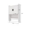 Bathroom Wall Cabinet with Doors,Adjustable Shelf,Towel Bar and Paper Holder, Over The Toilet Storage Cabinet, Medicine Cabinet for Bathroom