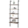 Minimalist Industrial-Chic Wall Mounted 5-Tier Etagere Ladder Shelf Bookcase