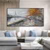 Hand Painted Oil Painting Paris Painting on Canvas Original Art Eiffel Tower Painting Large Wall Art Abstract Art Landscape Cityscape Painting Living
