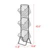 Oceanstar 3-Tier Metal Wire Storage Basket Stand with Removable Baskets – Black