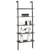 Minimalist Industrial-Chic Wall Mounted 5-Tier Etagere Ladder Shelf Bookcase