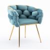 Luxury modern simple leisure velvet single sofa chair bedroom lazy person household dresser stool manicure table back chair