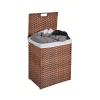 Laundry Hamper With Lid PE Rattan Powder Coating Frame Clothes Hampers with 01 Removable Bags, 100L