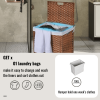 Laundry Hamper With Lid PE Rattan Powder Coating Frame Clothes Hampers with 01 Removable Bags, 100L