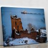 Snowy Urquhart Castle Canvas Print or Poster