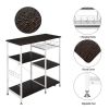 3-Tier Industrial Kitchen Baker's Rack Utility Microwave Oven Stand Storage Cart Workstation Shelf, Vintage