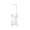 Metal Frame Toilet Paper Holder Stand, Bathroom Tissue Organizer