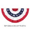 1pc Printed Stripes Stars USA Pleated Fan Bunting Half Banner Flag For July 4th Independence Day Decoration USA Pleated Fan Flag