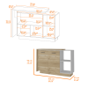 2 Piece Aspen Kitchen Island Set, Wall Cabinets or Pantry Cabinet , White /Light Oak