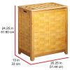 OceanstarRectangular Veneer Laundry Wood Hamper with Interior Bag