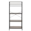 5-Tier Kitchen Bakers Rack with 10 S-Shaped Hooks, Industrial Microwave Oven Stand