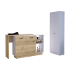 2 Piece Aspen Kitchen Island Set, Wall Cabinets or Pantry Cabinet , White /Light Oak