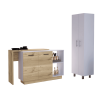 2 Piece Aspen Kitchen Island Set, Wall Cabinets or Pantry Cabinet , White /Light Oak
