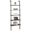 Minimalist Industrial-Chic Wall Mounted 5-Tier Etagere Ladder Shelf Bookcase