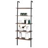 Minimalist Industrial-Chic Wall Mounted 5-Tier Etagere Ladder Shelf Bookcase