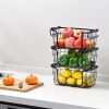Oceanstar Stackable Metal Wire Storage Basket Set for Pantry, Countertop, Kitchen or Bathroom