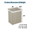 Laundry Hamper With Lid PE Rattan Powder Coating Frame Clothes Hampers with 01 Removable Bags, 100L