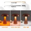 LED Rechargeable Metal Mushroom Touch Dimmable Table Lamp