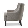 Modern Traditional Accent Chair Button Tufted Textured Fabric Upholstery Solid Wood 1pc Living Room Furniture - as Pic