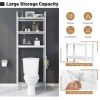 Over-The-Toilet Storage Shelf Space Saving Metal Bathroom Organizer Hooks