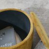 2-Piece Set Round Chenille Storage Ottoman, Equipped with a Drum Shaped Small Stool, Storage Space