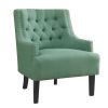 Modern Traditional Accent Chair Button Tufted Textured Fabric Upholstery Solid Wood 1pc Living Room Furniture - as Pic