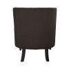 Modern Traditional Accent Chair Button Tufted Textured Fabric Upholstery Solid Wood 1pc Living Room Furniture - as Pic