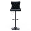 A&A Furniture Modern Swivel Velvet Barstools Adjusatble Seat Height