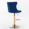 A&A Furniture Modern Swivel Velvet Barstools Adjusatble Seat Height