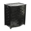 Oceanstar Bowed Front Laundry Wood Hamper with Interior Bag