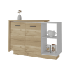 2 Piece Aspen Kitchen Island Set, Wall Cabinets or Pantry Cabinet , White /Light Oak