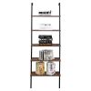 Minimalist Industrial-Chic Wall Mounted 5-Tier Etagere Ladder Shelf Bookcase
