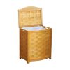 Oceanstar Bowed Front Laundry Wood Hamper with Interior Bag